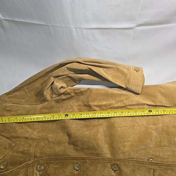 Vintage Cherokee Y2k Women’s L Honey Brown Suede Mid Length Leather Jacket SZ L - Picture 8 of 11